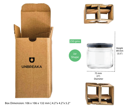 Glass jar + Unbreaka Packaging
