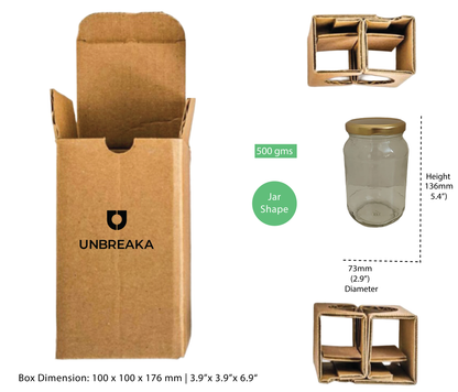 Glass jar + Unbreaka Packaging