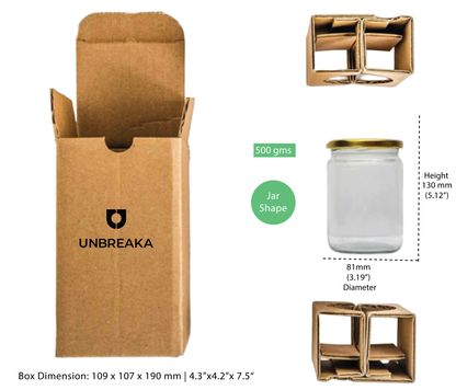Glass jar + Unbreaka Packaging