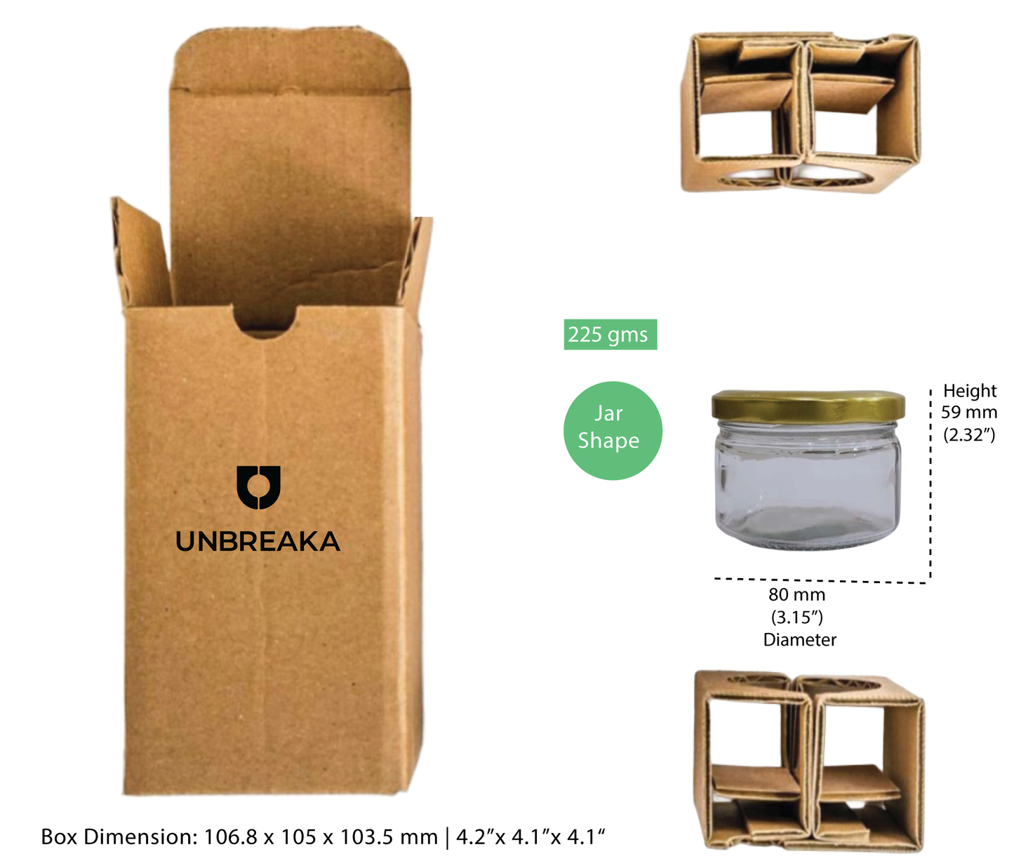 Glass jar + Unbreaka Packaging