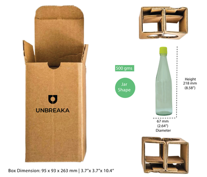 Glass jar + Unbreaka Packaging