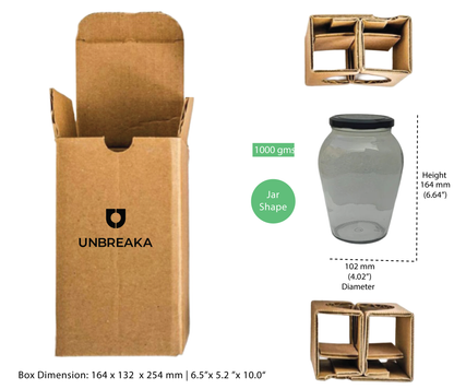 Glass jar + Unbreaka Packaging