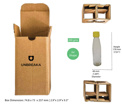 Glass jar + Unbreaka Packaging