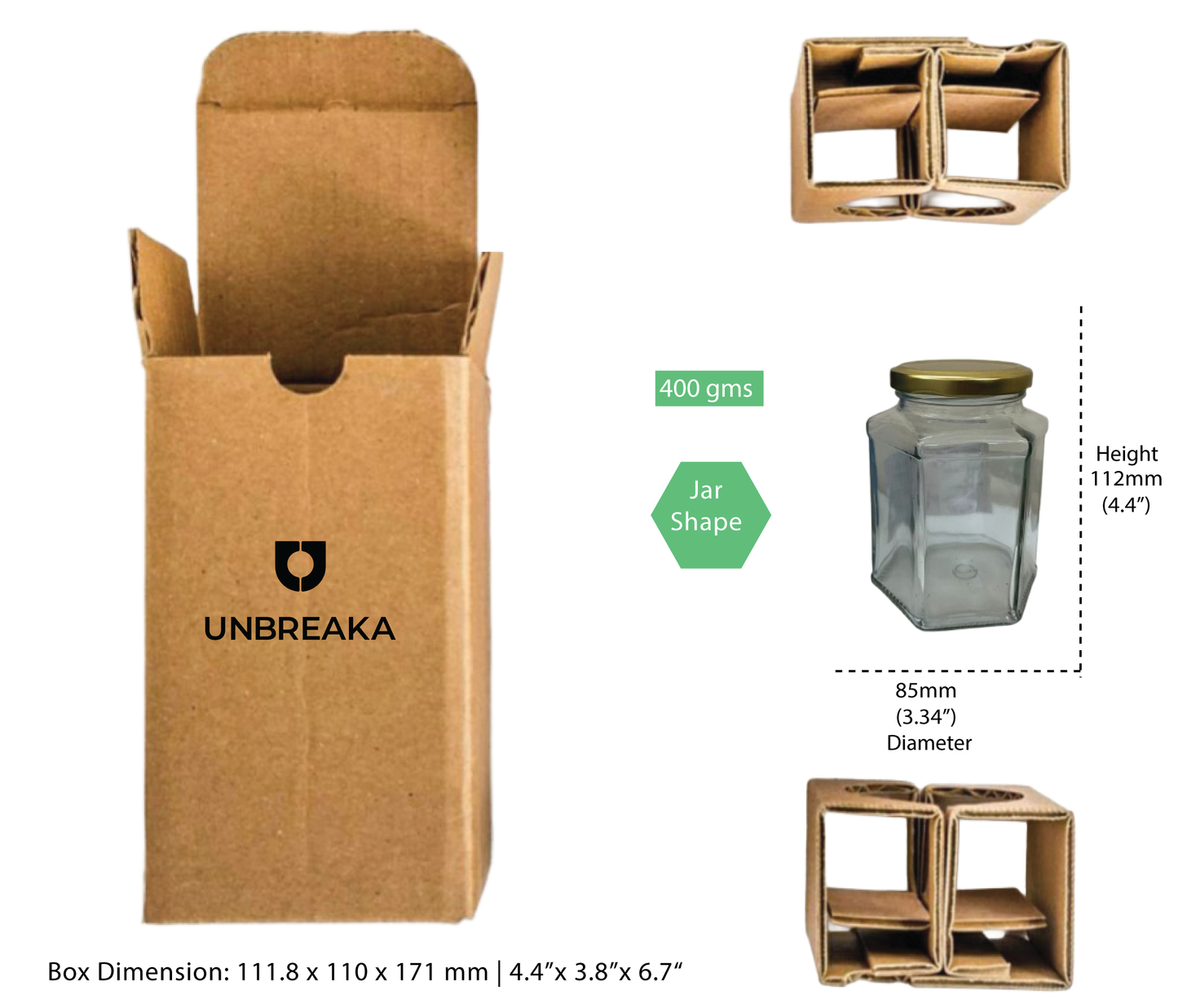 Unbreaka Glass Bottle Packaging